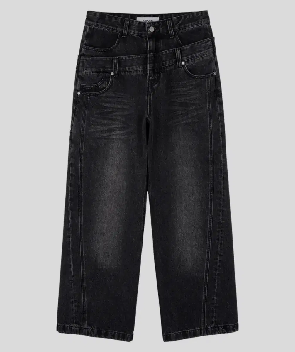 Aidon Warner Cell Layer Curve Denim Pants Black