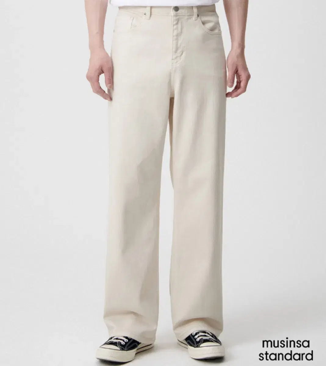 <새제품> Gentleman's Standard Wide Denim Pants [Cream] Size 34