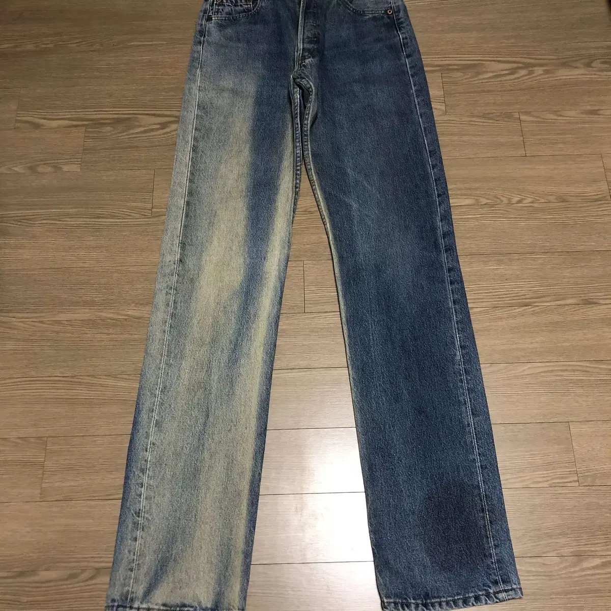 30) 90's Levi's 501 Straight Fit Light Blue Sunfaded Denim Made in the USA