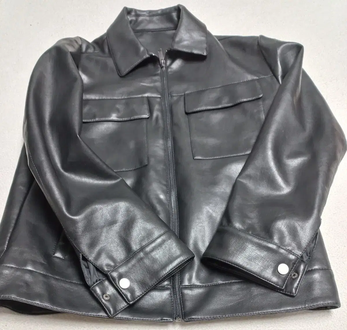 Men's faux leather jumper100