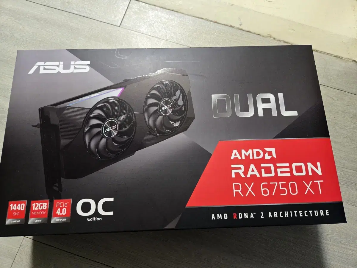 ASUS DUAL 라데온 RX 6750 XT O12G OC D6 12GB