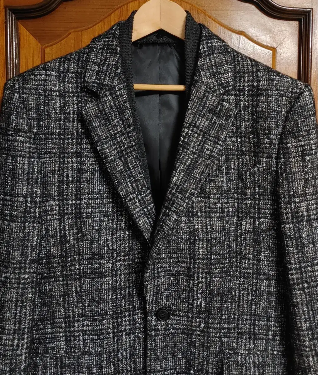 Andrew Mark Woolen Half Coat 110 XL Unisex Gray Black Overcoat