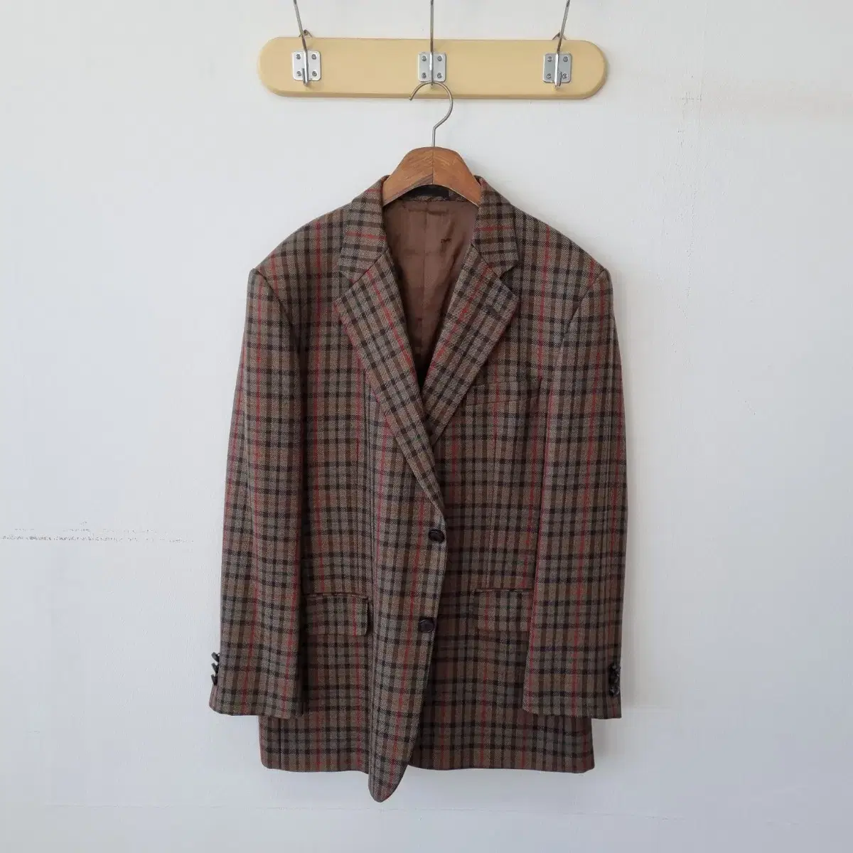 Yves Saint Laurent check overcoat