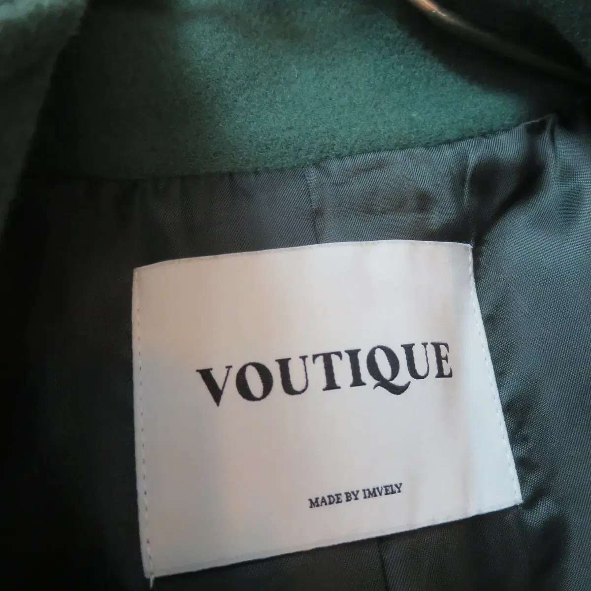 VOUTIQUE 모100% 그린 롱코트