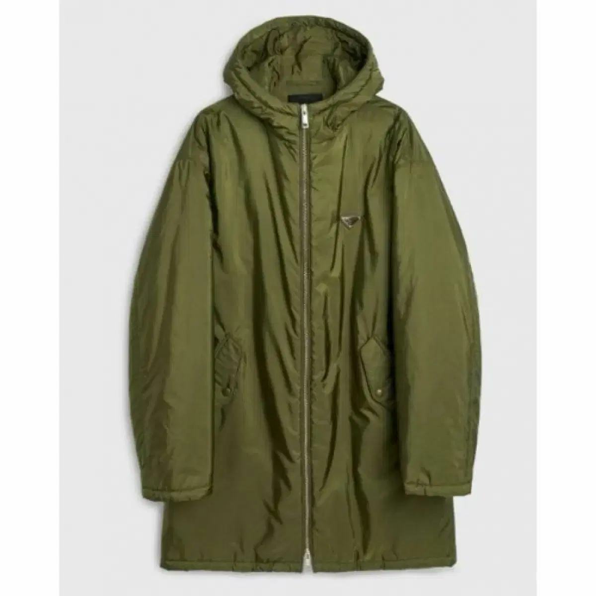 Prada Rina nylon coat in khaki