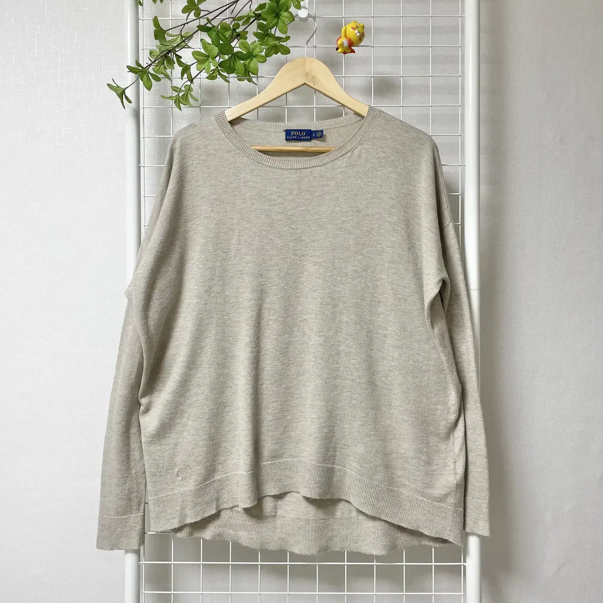 Polo Beige Pony Round Knit Beige WK-0079