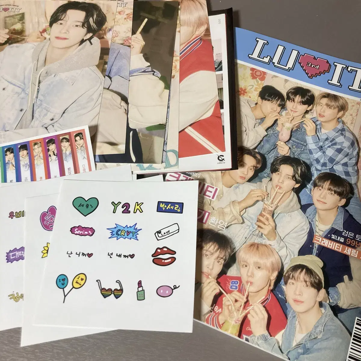 Cravity Lovelies 3rd Edition kit Some of the components wts Photo stickers