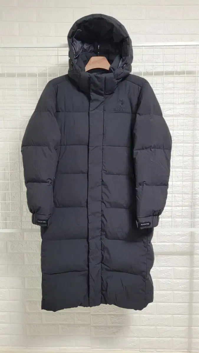 [M-100]Black yak black two-way zip detail goose down long puffer jacket Actual measurement100