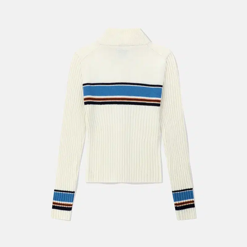 썬러브 W Striped Full Zip Knit Cardigan