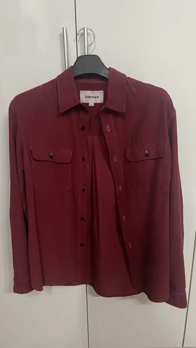 Tony Weck Garment Dyed Corduroy Office Shirt Red Size M