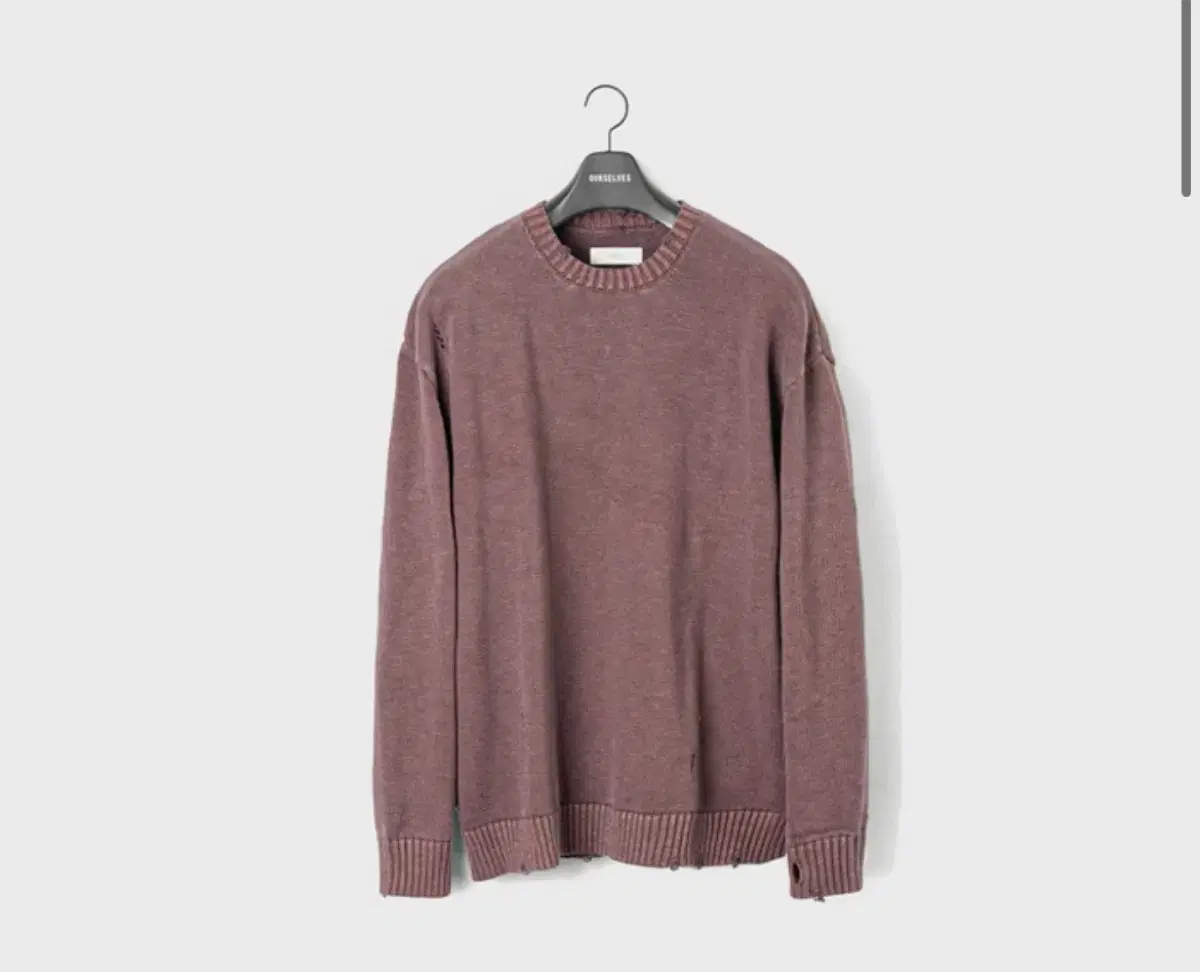 OurSelves 24FW Damage Knit Dusty Purple 3 sizes