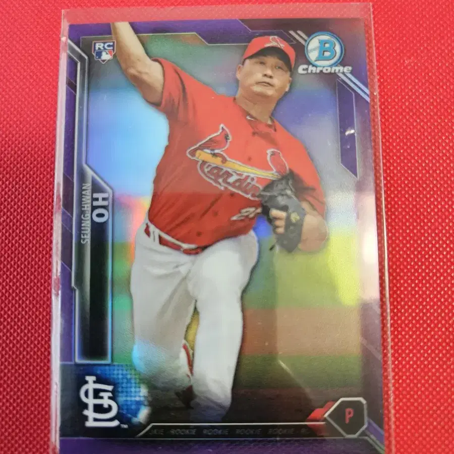 오승환 2016 Bowman Chrome 퍼플 리플렉터 루키 카드