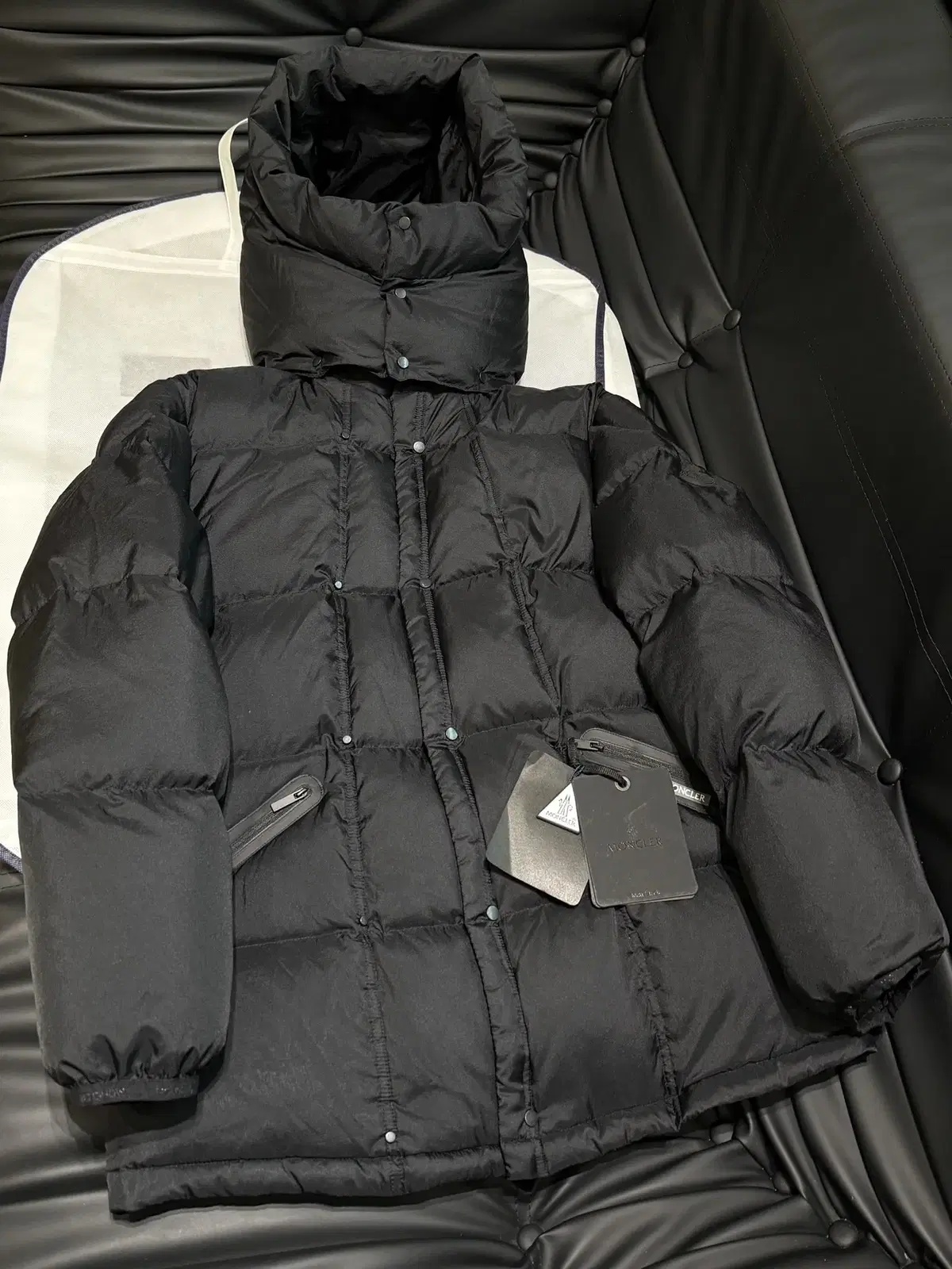 Moncler Men's Black Hooded Jacket Coat Padded