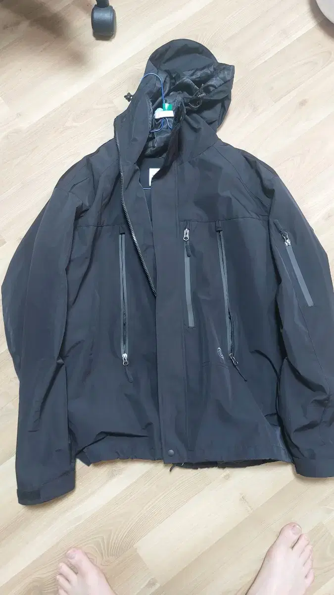 Travel 3 Layers Summit Hood Windbreaker Black