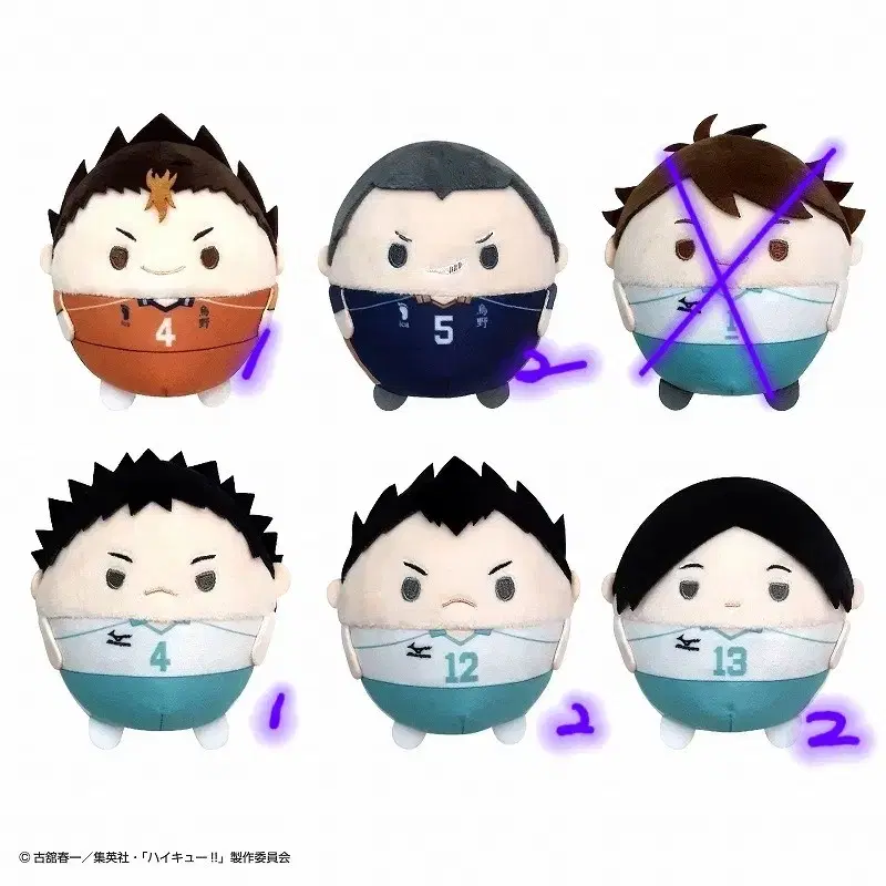 Haikyuu!! Fuwakororin 4-piece 2-box small tool Nishinoya Iwaizumi Kunimi