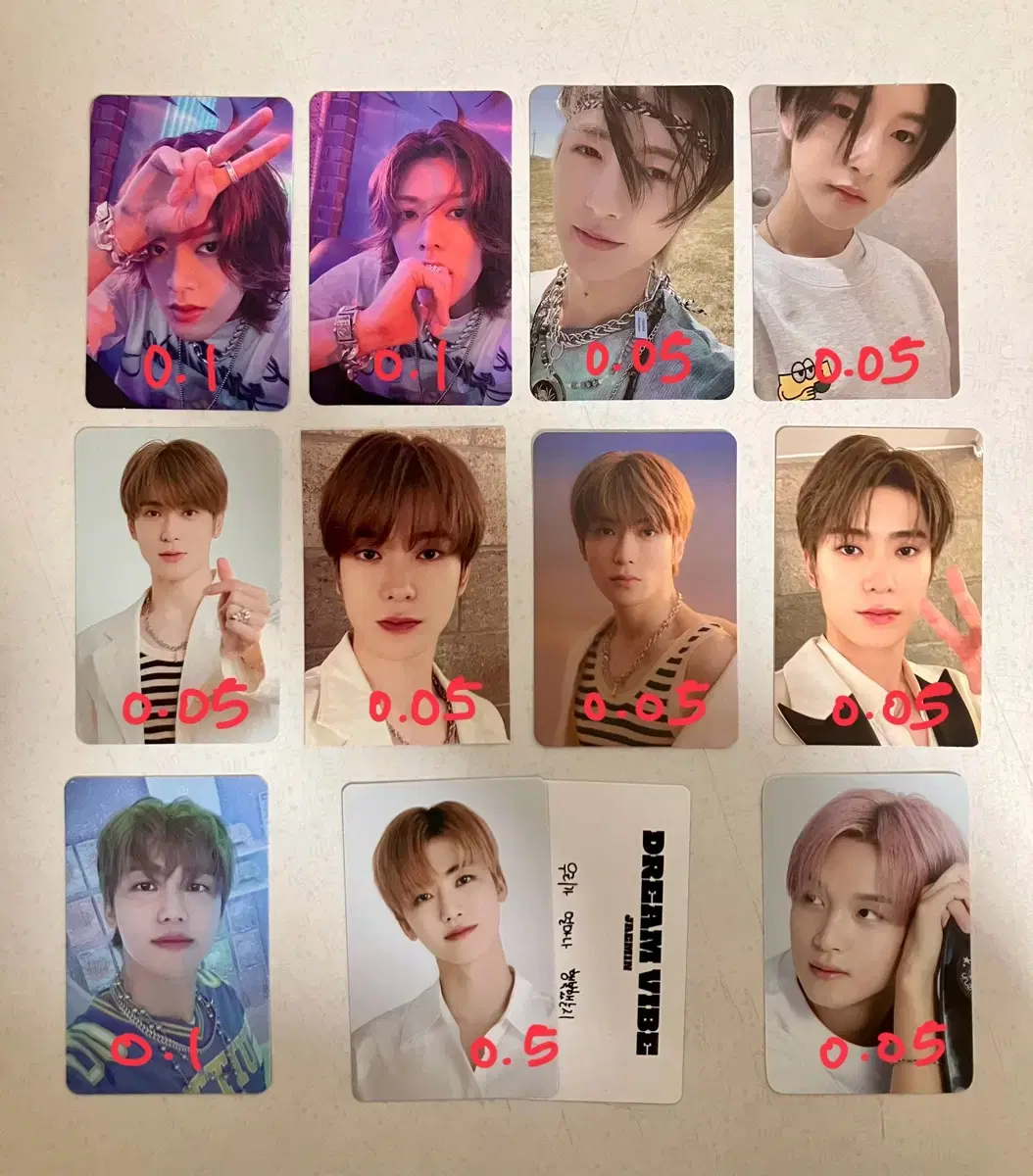 NCT Dream photocard disposition (DreamVibe's Jaemin, Yuta, Jaehyun, Haechan)