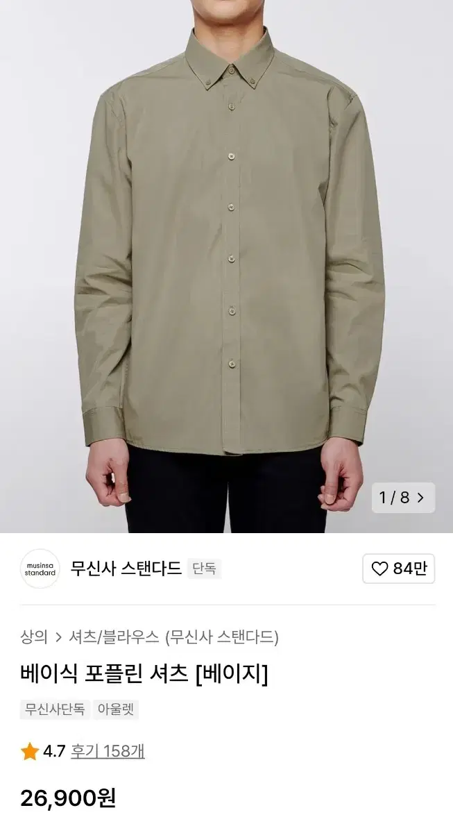 Plain Basic Poplin Shirt M New