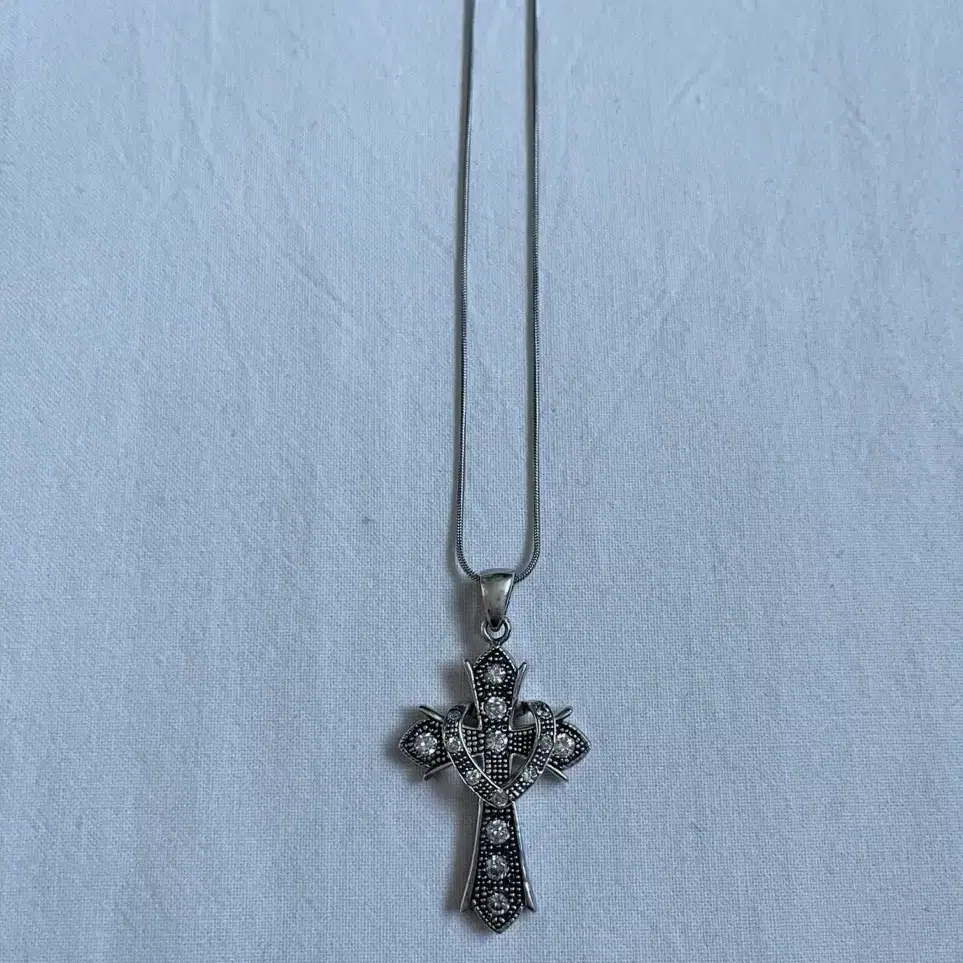 Cross&Heart Necklace Silver 925