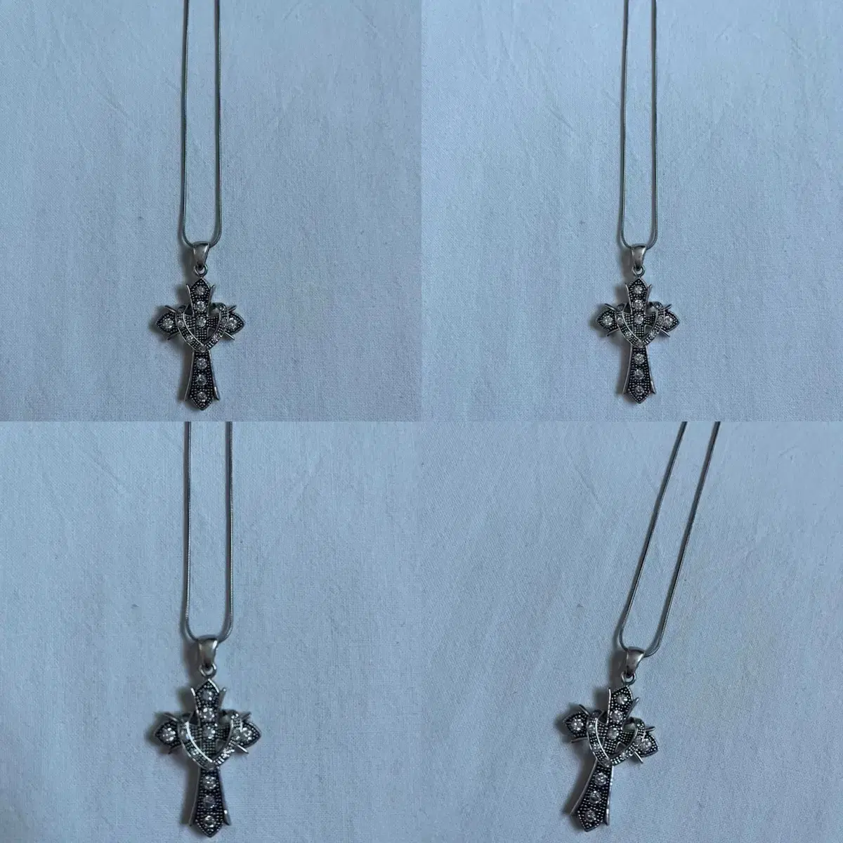 Cross&Heart Necklace Silver 925