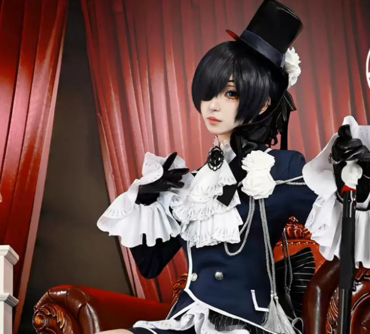 Warlock Ciel Phantomhive Dark Maid Cosplay Set sell + Wig