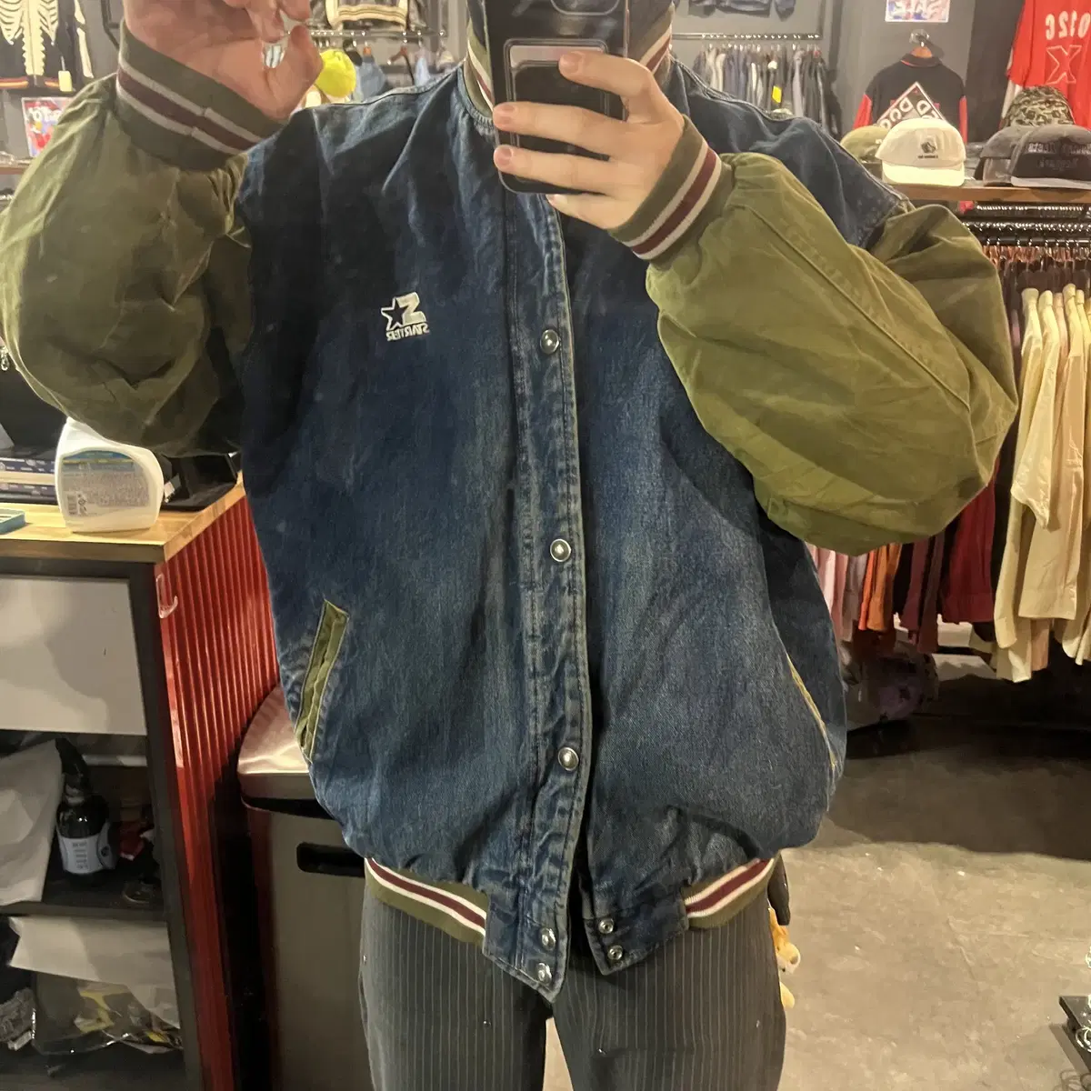 (end386) Vintage Denim Bomber Jacket