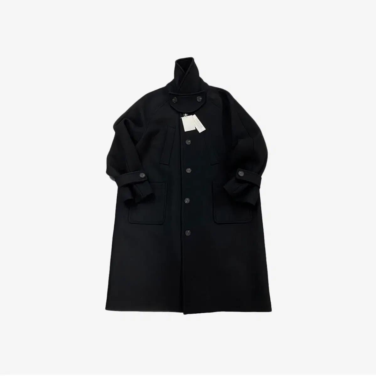 Undermyka Region.02 Balmacan Oversized Wool Coat Black (1)