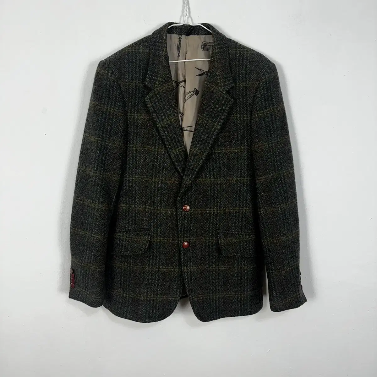 Custom mellow wool check blazer jacket 95 J2