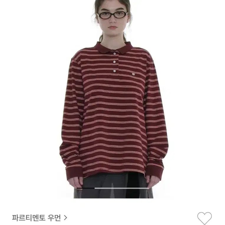 파르티멘토 우먼 스트라이프 롱슬리프 티셔츠