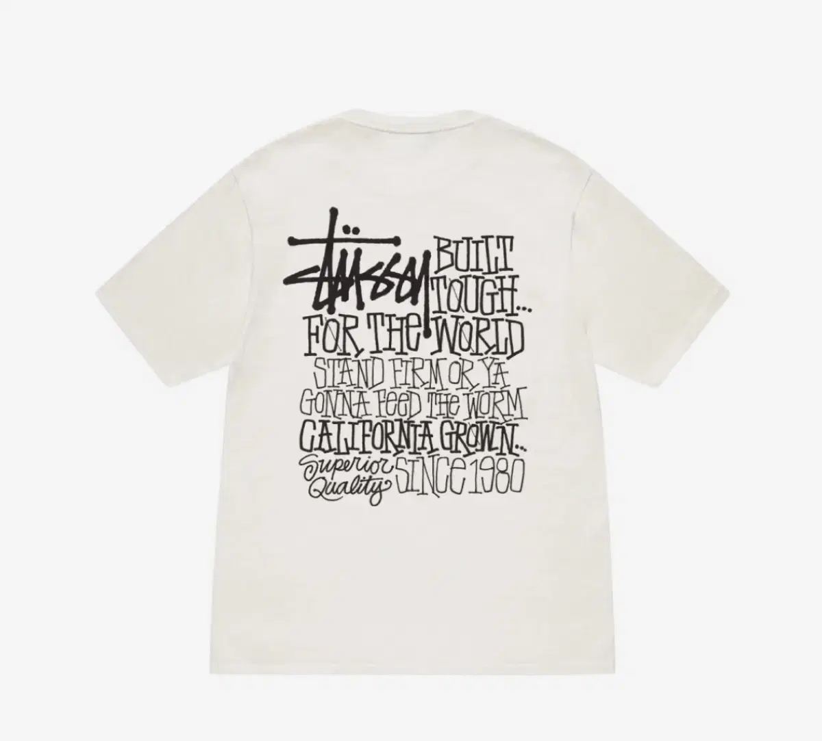 Stussy California Grown Pigmented Dyed Tee Natural White Size L