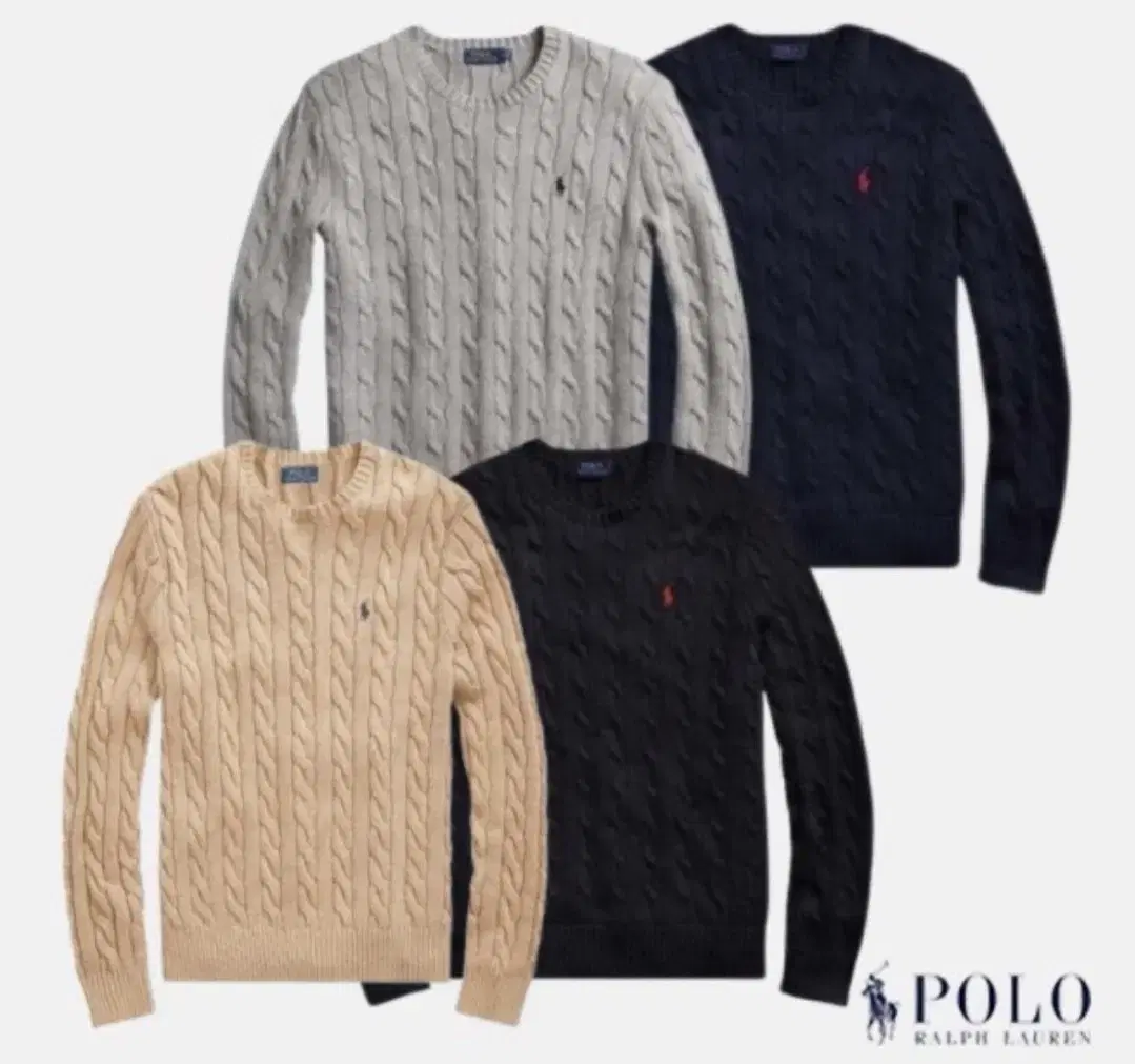 (Genuine, New) Polo Ralph Lauren Men's and Women's Knit Cable Sweater Long Sleeve