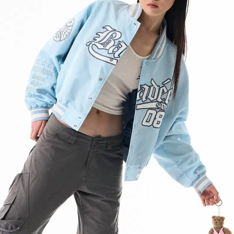 배디 바시티 VARSITY BASEBALL JACKET SKY BLUE