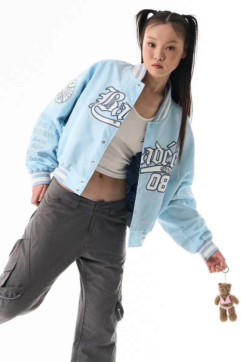 배디 바시티 VARSITY BASEBALL JACKET SKY BLUE