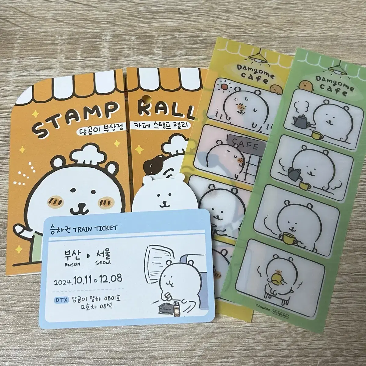 Joke bear Busan Damgom is a popable cafe pre-order benefit set ticket Damgom nekut