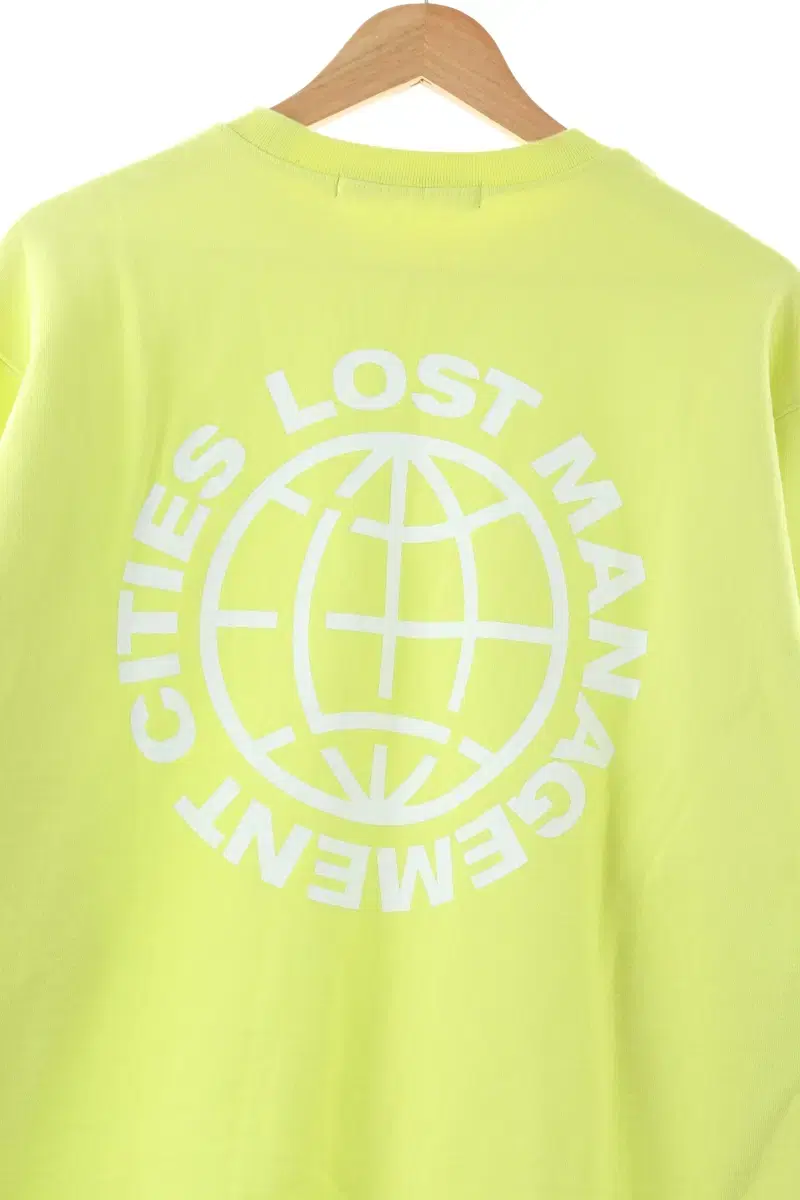 (M) LMC Man-To-Man T-Shirt Fluorescent Yellow Brushed Street-106A9