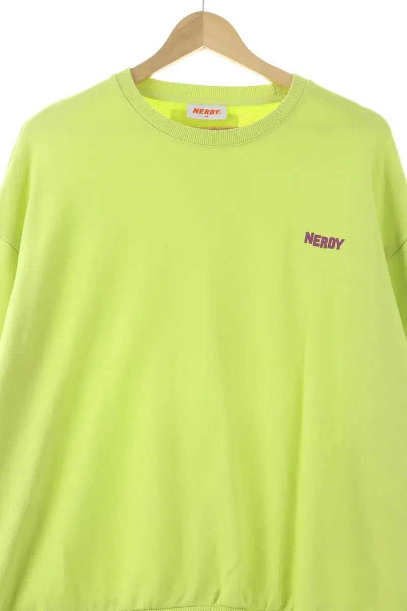 (M) Noodle Man T-Shirt Small Stain Fluorescent Yellow Loose Fit-106AA