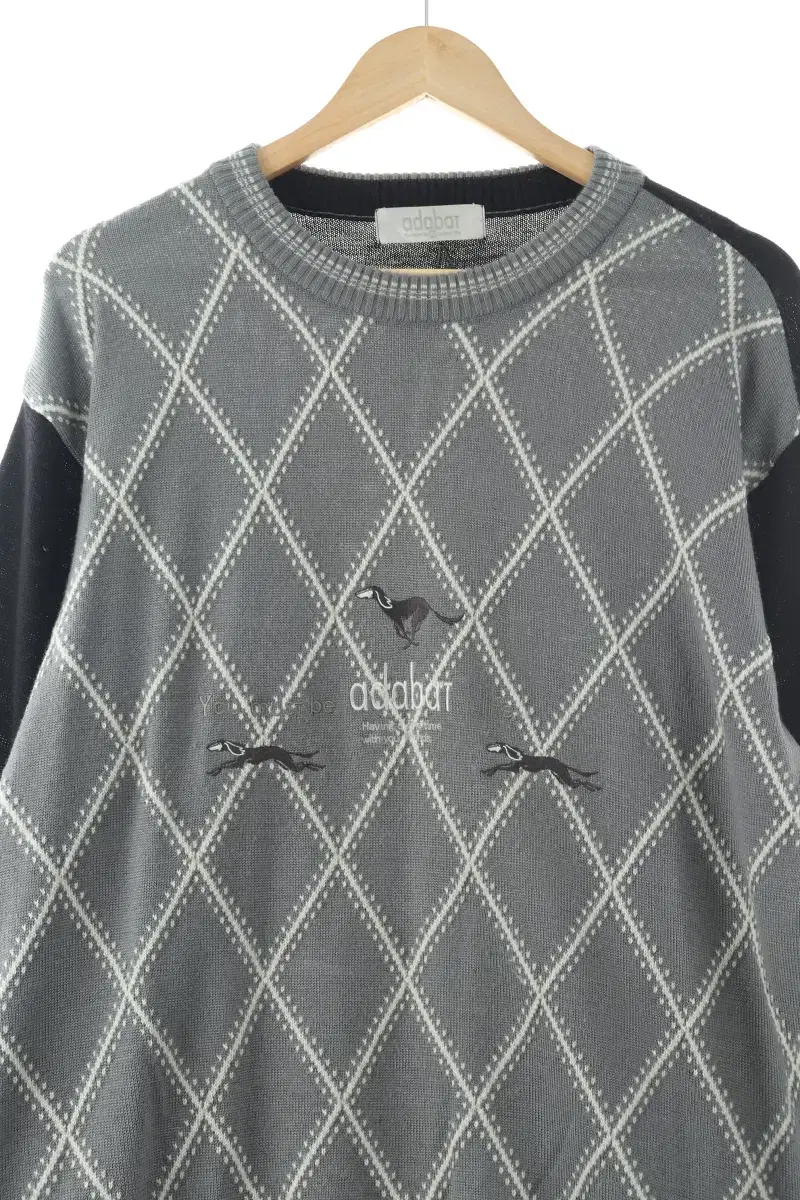 (L) BrandVintage Knit Argyle Pattern - 105C8