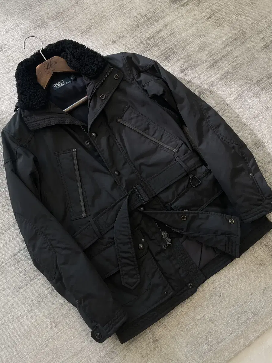 Polo Ralph Lauren Classic Real Fleece Shearling Belted Padded Biker