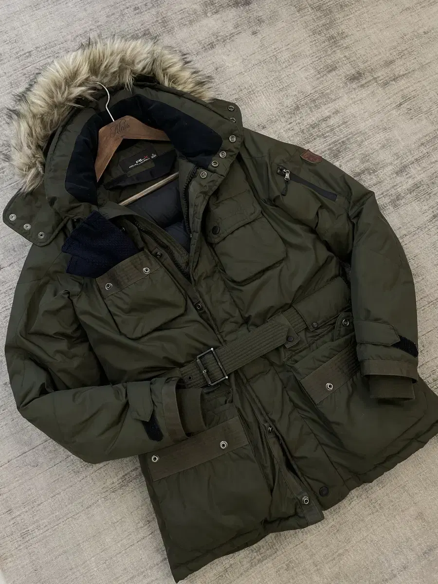 Polo Ralph Lauren RLX Masterpiece Roverdown Belted Parka Khaki Royal SizeXS