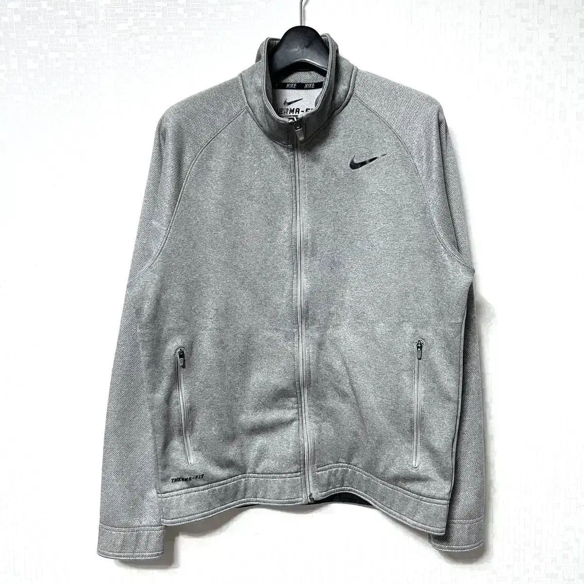 [M,95]Nike Thermafit Training Jersey Zip-Up Grey