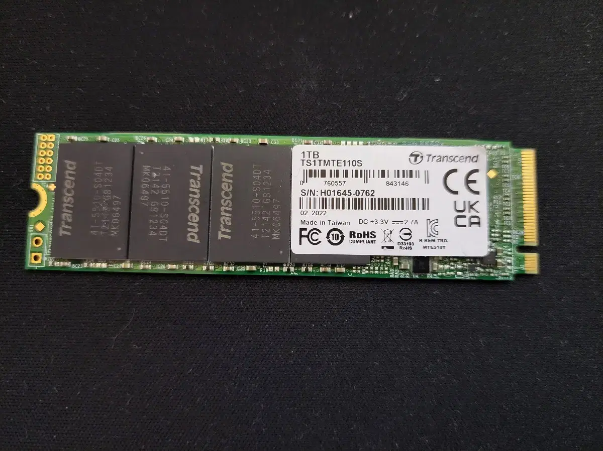 컴퓨터 부품 트랜센드 NVME SSD TS1TMTE110S 1TB