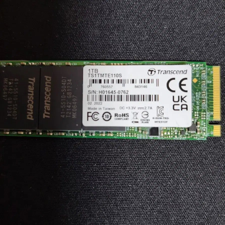 컴퓨터 부품 트랜센드 NVME SSD TS1TMTE110S 1TB