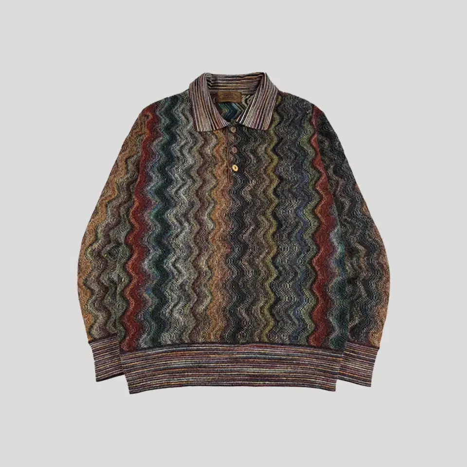 EIFFEL MISSONI Multicolored wave ethnic pattern wool