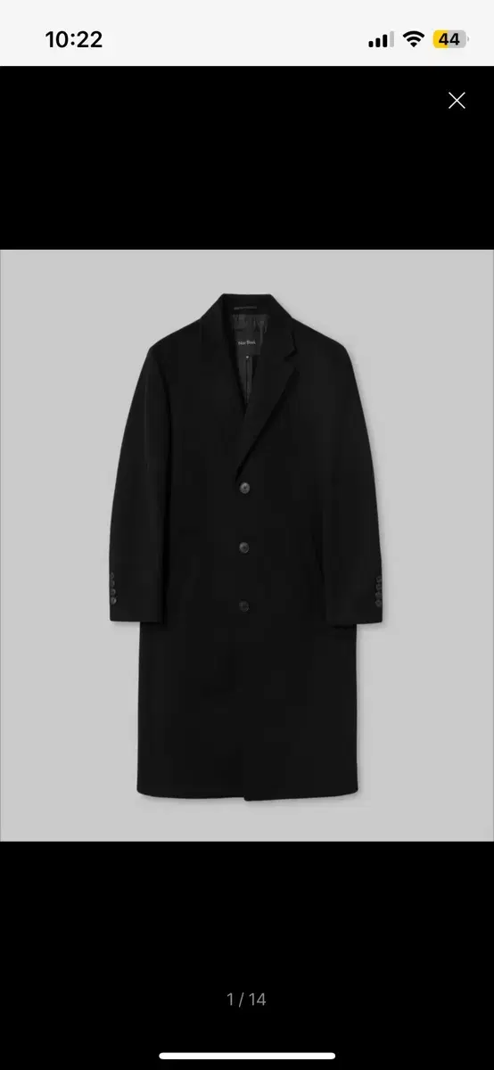 M [Non-blank X cut] Cashmere-blend single coat_BLACK