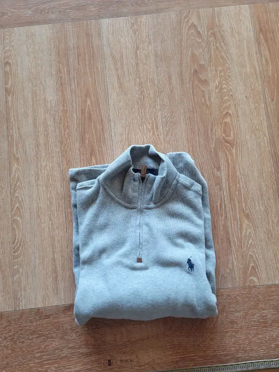 Polo gray half zip-up knit