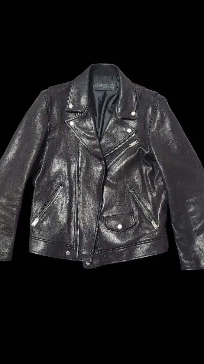 [46] Noir L'Hermès Double Rider Jacket