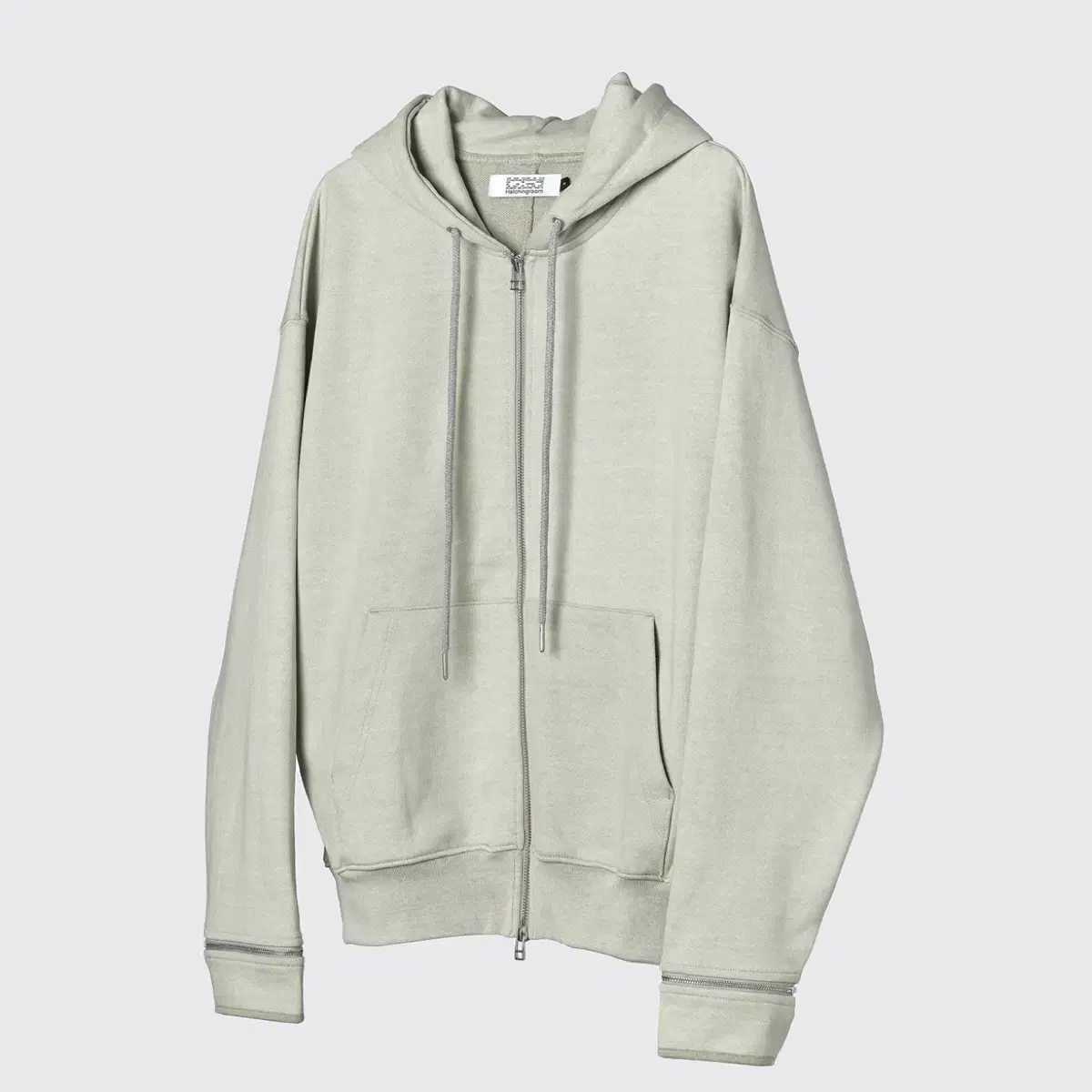 Hatching Room Boxer Zip Hoodie Pigment Dyed Olive