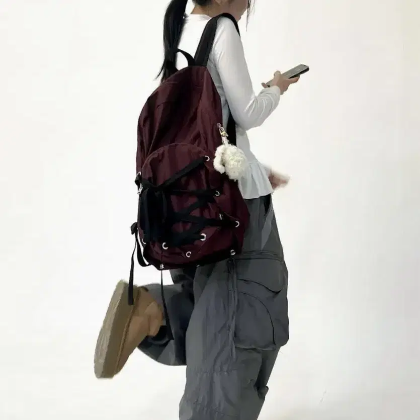 무음 - 네스트 백팩 Nest Backpack (Plum Red)