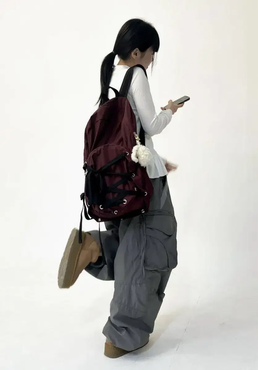 무음 - 네스트 백팩 Nest Backpack (Plum Red)