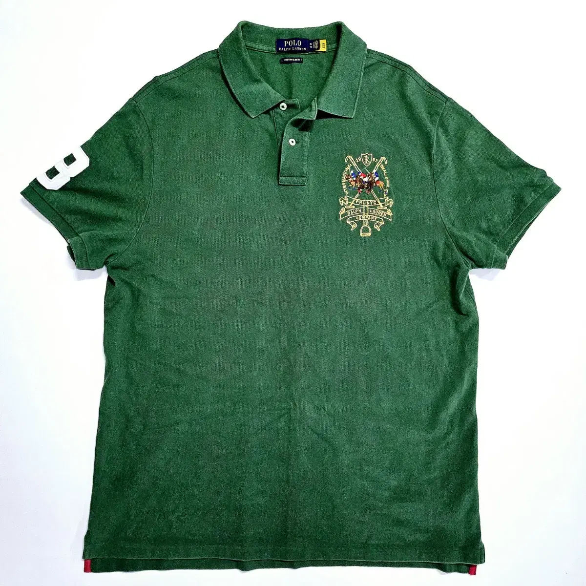 [Polo Ralph Lauren] Triple Pony Polo Shirt Custom Slim Fit Vintage Green / XL