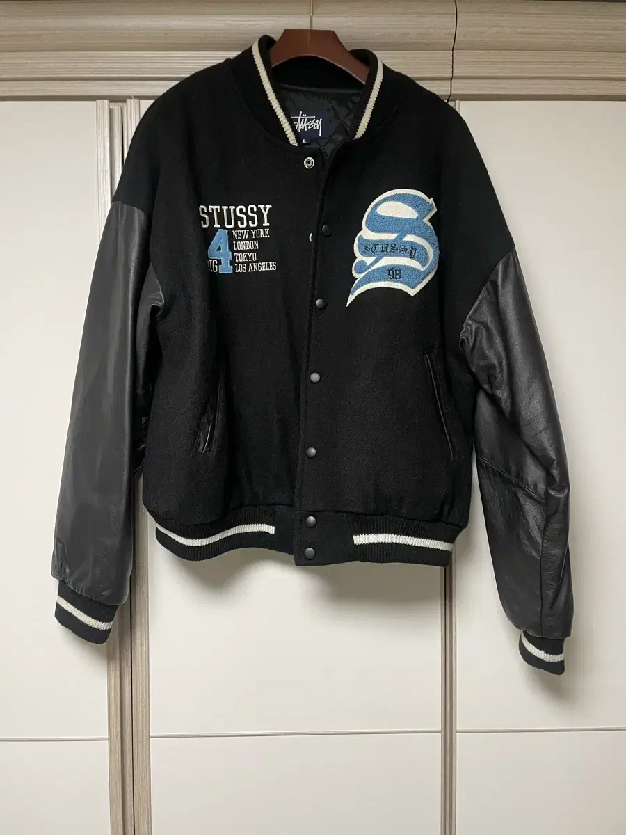 [L] 90s Stussy Old Stussy big4 Varsity Jacket